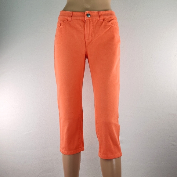 CHAPS orange Ankle Jeans Size 2P - Picture 3 of 17